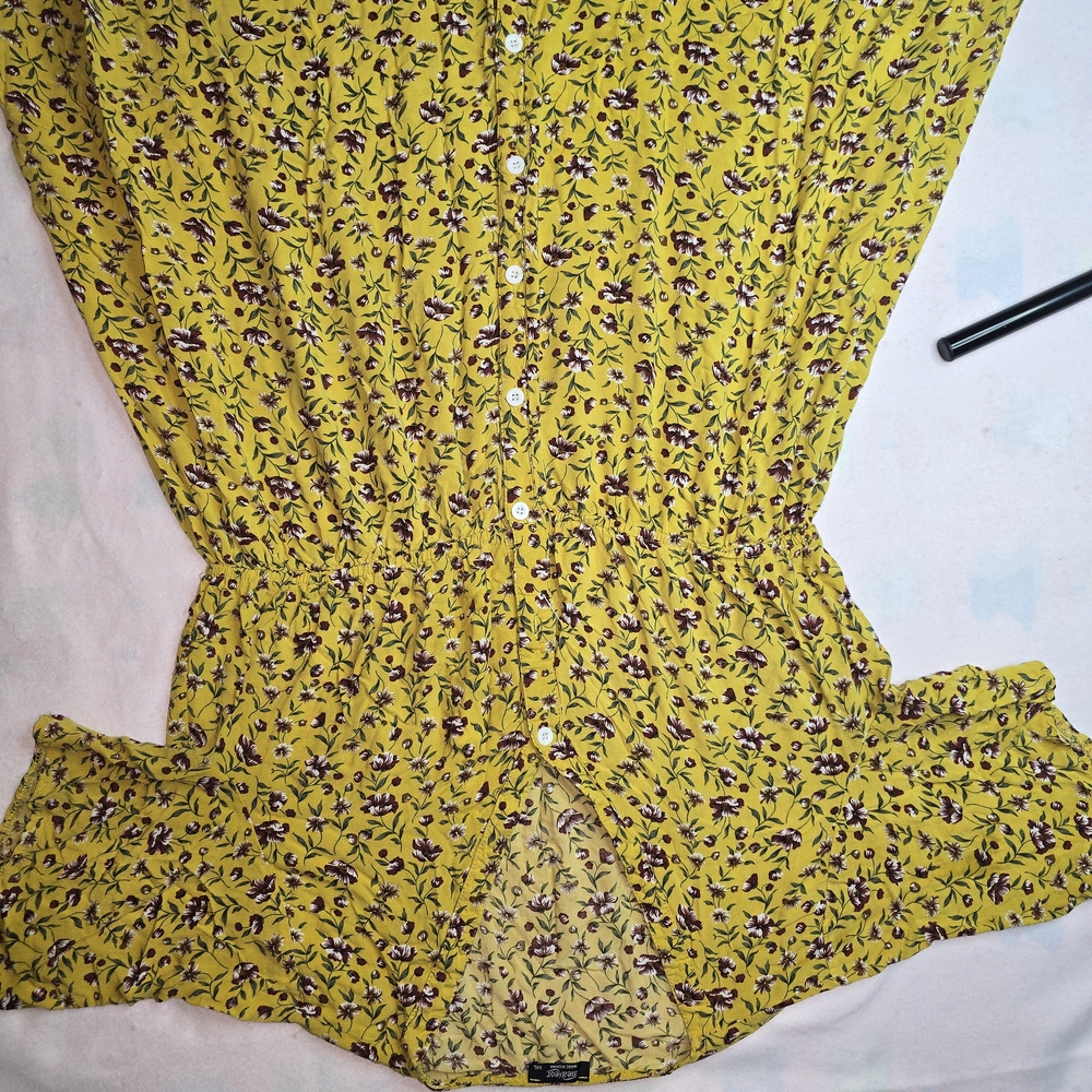 Sunlit Yellow Floral Button-Front Maxi Dress - Picture 4 of 8